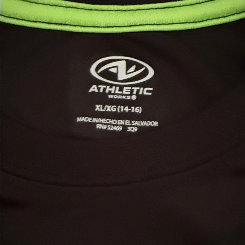 Athletic Works Black Short-Sleeve Tee with Neon Green Graphic - Picture 3 of 4